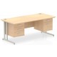 Rayleigh Cantilever Straight Desk with Double Fixed Pedestal